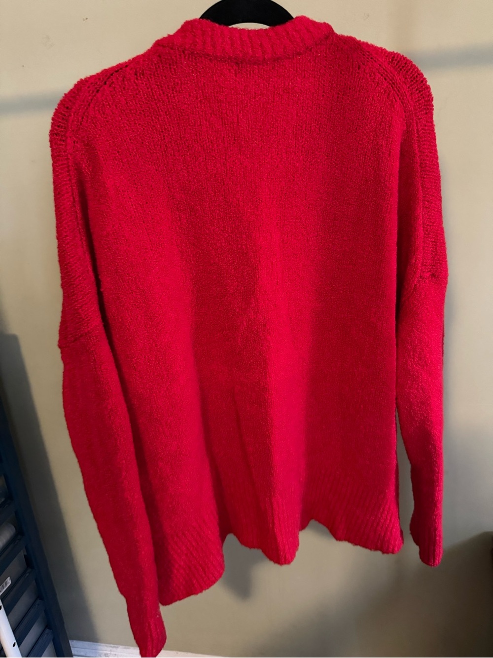 Nordstrom Merino Wool Bright Red V-Neck Sweater - Picture 4 of 4